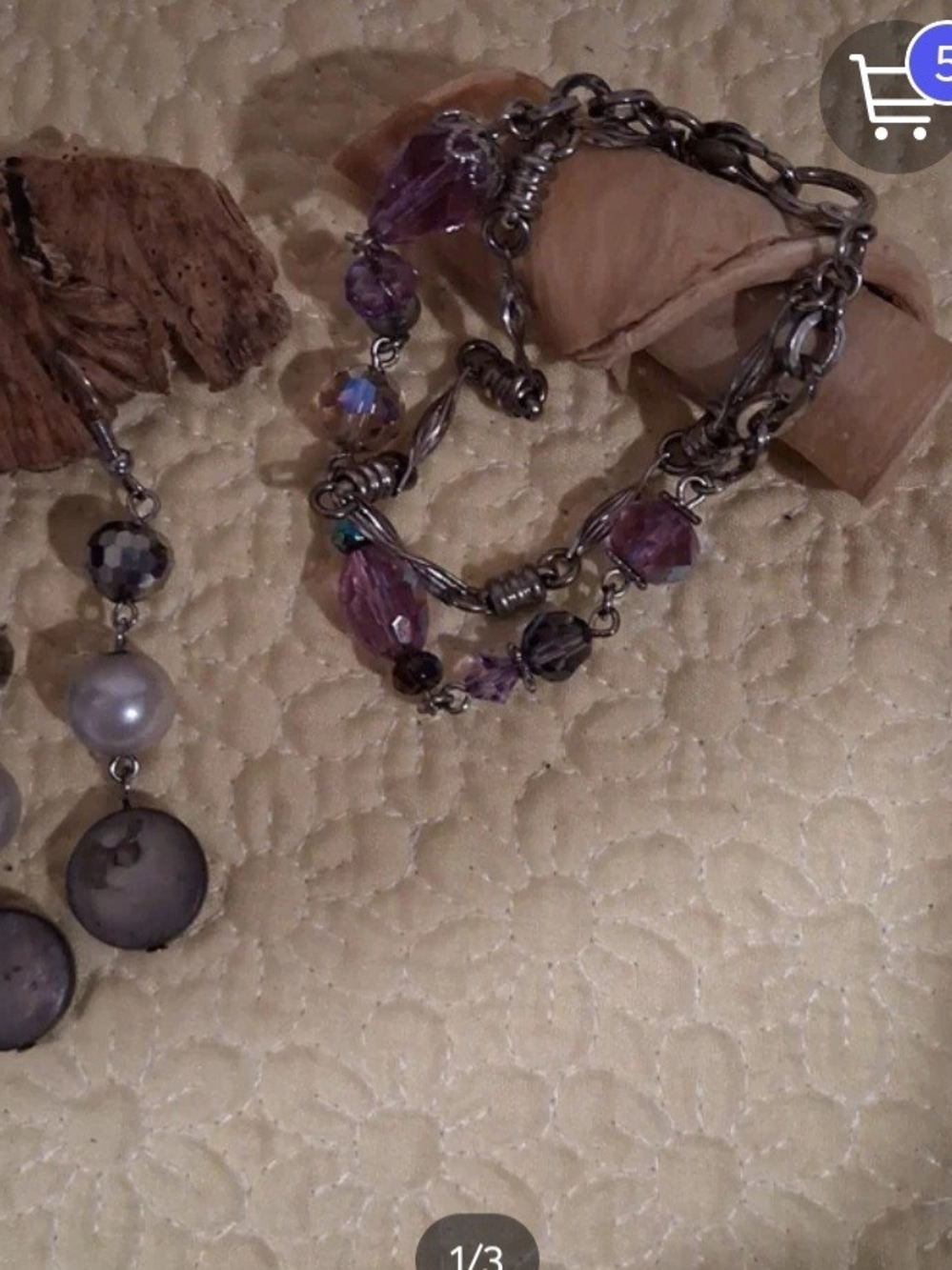 kirk Folly strand Bracelet & Pierced Earrings  READ EARRING NOT KIRK FOLLY